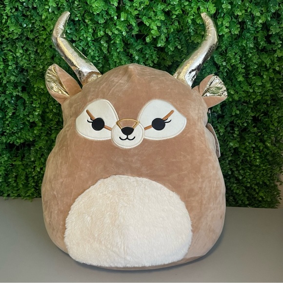 Squishmallows NWT Kieli the Antelope With Fuzzy Belly & Gold 16\